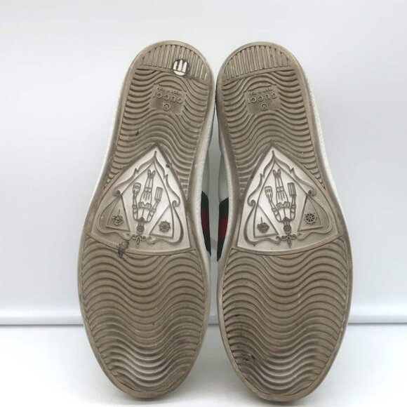 Gucci Ace Bee-Embroidered Fold Down Sneakers White Leather Size 35.5 - Picture 16 of 16